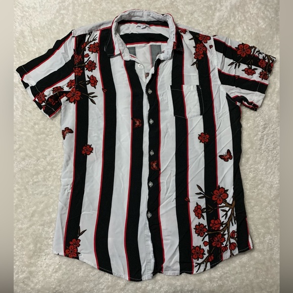 Mens cherry blossom short sleeve woven top - Picture 4 of 9